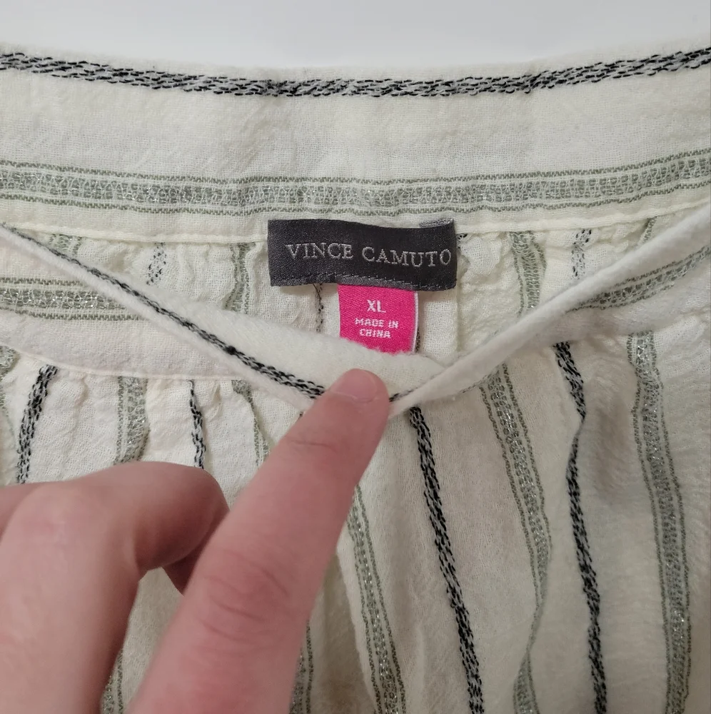 Vince Camuto Flared Sleeve Striped Top - Picture 3 of 4